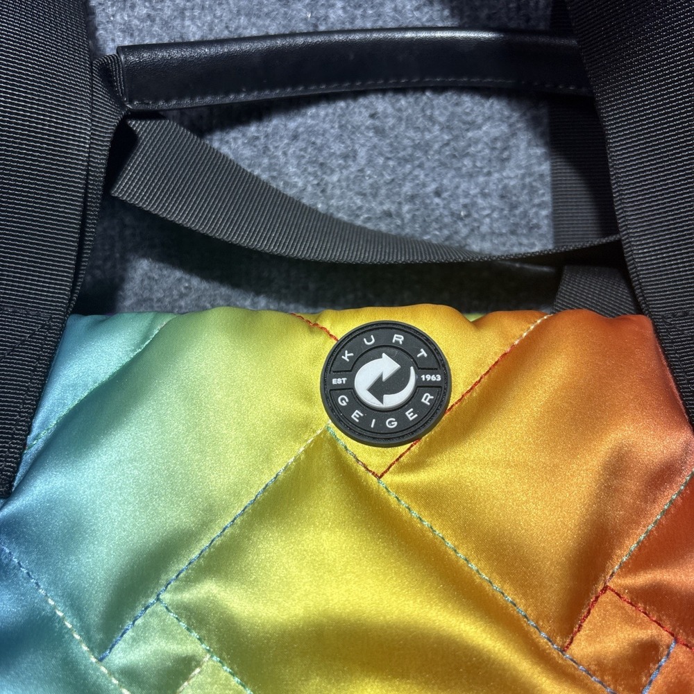 Kurt Geiger New London Nylon Shopper Rainbow Tote Bag Travel Bag - Picture 9 of 12